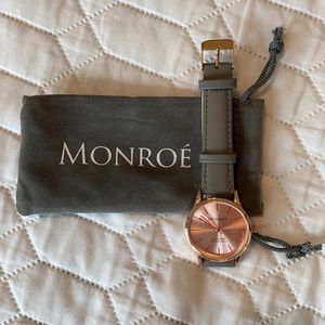 Monroé Solérose Watch with Charcoal Leather 💗